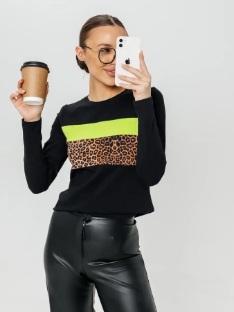 Лонгслив женский облегающий с принтом дк573