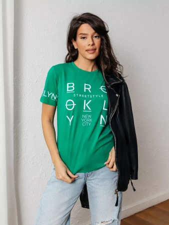 Футболка хлопок с принтом летняя больших размеров ФК562