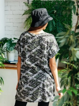 Туника женска оверсайз домашняя с принтом платье