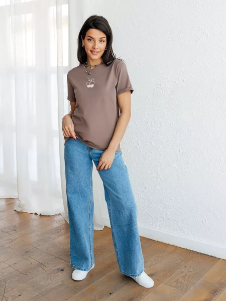 Футболка базовая хлопок с принтом больших размеров