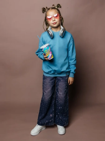 Свитшот для девочки оверсайз в школу подростковый лонгслив