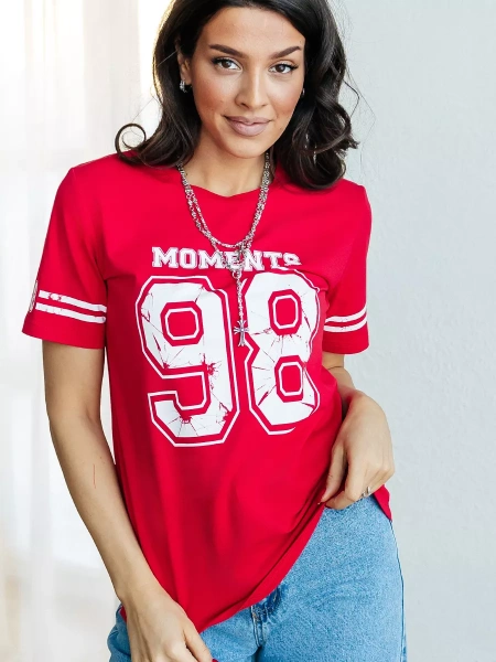 Футболка с принтом цифры больших размеров