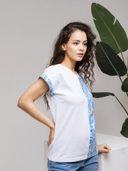 Футболка хлопок с принтом нарядная больших размеров