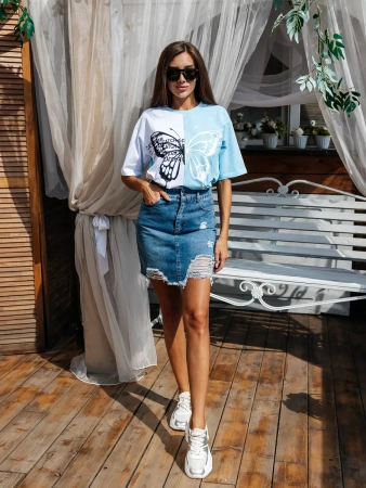 Футболка оверсайз с принтом новогодняя больших размеров