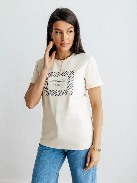 Футболка базовая хлопок с принтом больших размеров