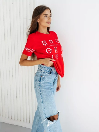 Футболка хлопок с принтом летняя больших размеров ФК562