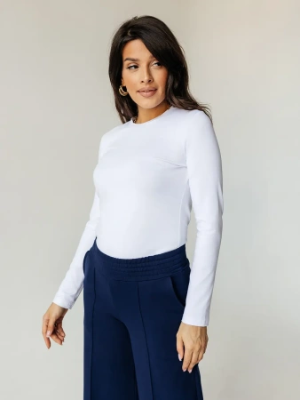 Лонгслив белый облегающий кофта больших размеров дк540