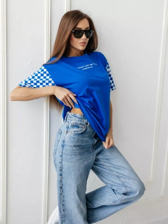 Футболка оверсайз с принтом длинная