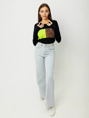 Лонгслив женский облегающий с принтом дк573