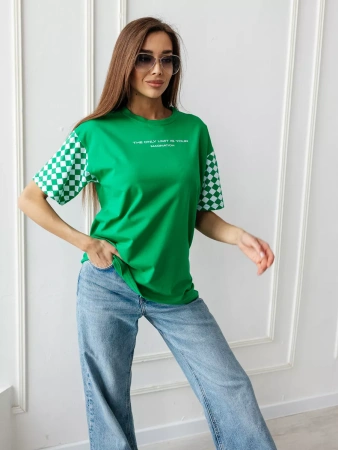 Футболка оверсайз с принтом длинная