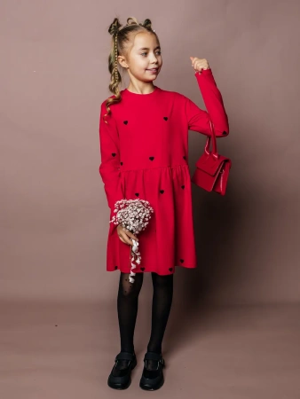 Платье для девочки с длинным рукавом яркое нарядное