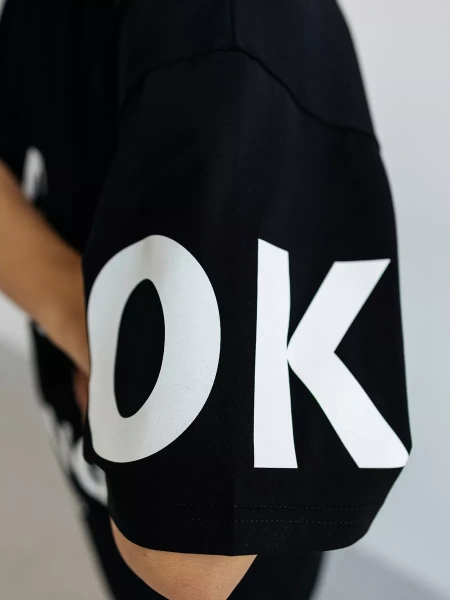 Футболка с принтом оверсайз летняя больших размеров OK