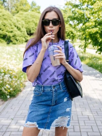 Футболка оверсайз с принтом большого размера