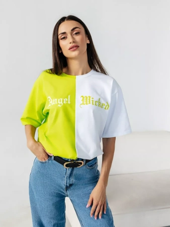 Футболка с принтом оверсайз больших размеров ФК531