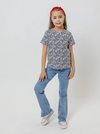 Футболка для девочки с принтом хлопок летняя пляжная