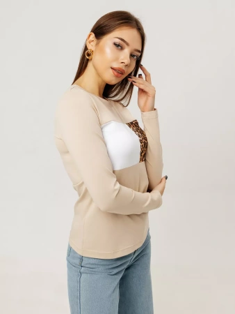 Лонгслив женский облегающий с принтом дк573