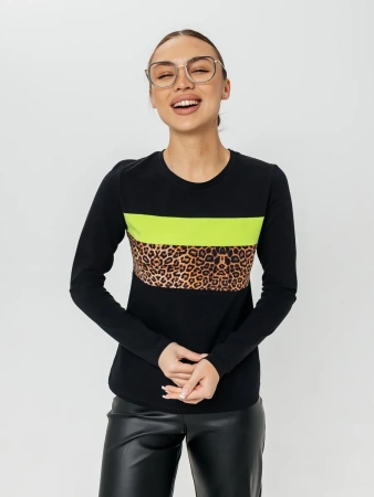 Лонгслив женский облегающий с принтом дк573