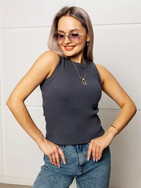 Топ под пиджак в рубчик спортивная майка МК558