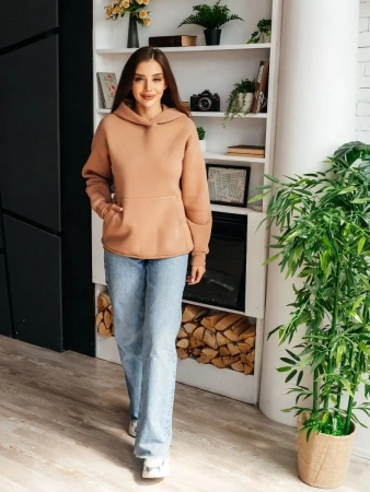 Однотонное худи с начесом