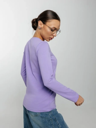 Лонгслив женский облегающий с принтом нарядный ДК589