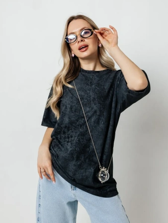 Футболка женская летняя варенка оверсайз базовая хлопок