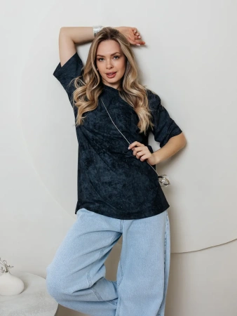 Футболка женская летняя варенка оверсайз базовая хлопок