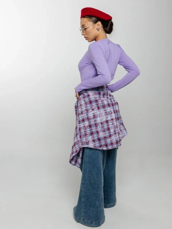 Лонгслив женский облегающий с принтом нарядный ДК589