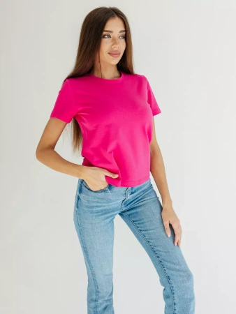 Короткая футболка приталенная одежда хлопок ФК561