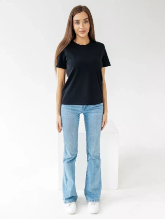 Короткая футболка приталенная одежда хлопок