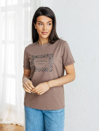 Футболка базовая хлопок с принтом больших размеров