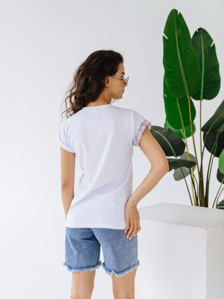 Футболка хлопок с принтом нарядная больших размеров