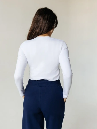 Лонгслив белый облегающий кофта больших размеров дк540