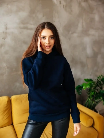 Однотонное худи с начесом