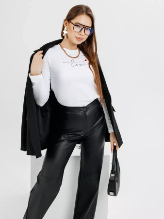 Лонгслив женский облегающий с принтом нарядный ДК589