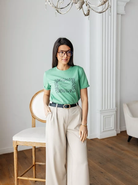 Футболка базовая хлопок с принтом больших размеров