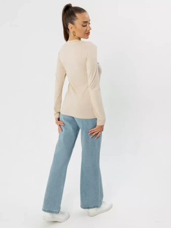 Лонгслив женский облегающий с принтом нарядный ДК589