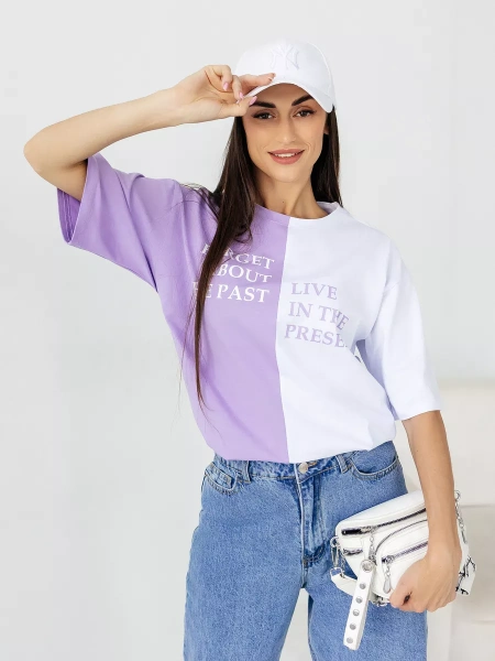 Футболка с принтом оверсайз больших размеров летняя