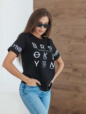 Футболка хлопок с принтом летняя больших размеров ФК562