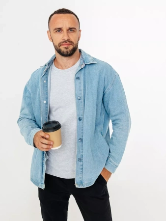 Лонгслив серый мужской с длинным рукавом