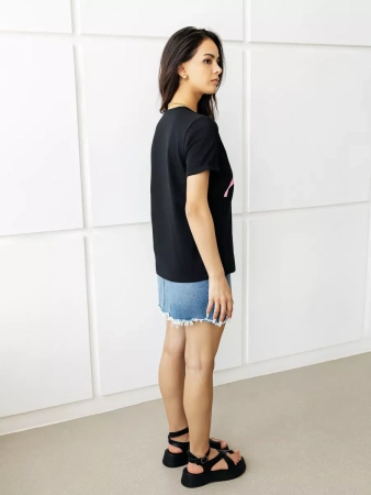 Футболка базовая хлопок с принтом больших размеров