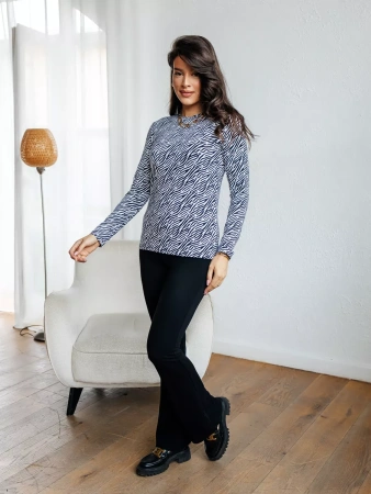 Лонгслив зебра женский облегающий с принтом дк571