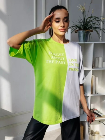 Футболка с принтом оверсайз больших размеров ФК531