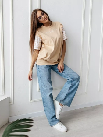 Футболка оверсайз с принтом длинная