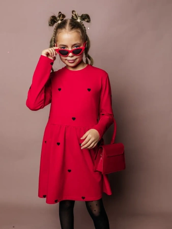 Платье для девочки с длинным рукавом яркое нарядное