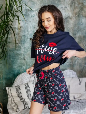 Пижама с шортами домашняя