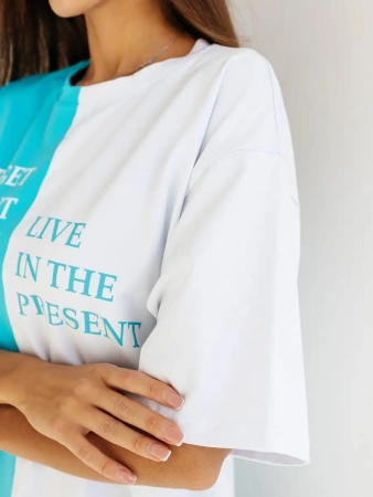 Футболка с принтом оверсайз больших размеров