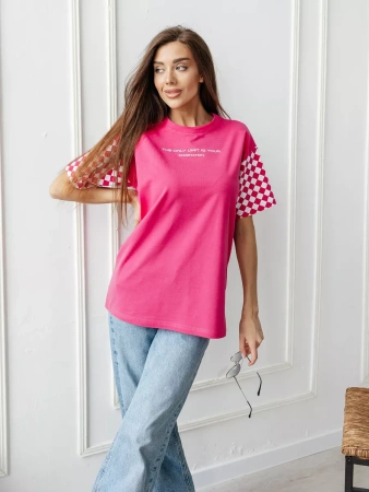 Футболка оверсайз с принтом длинная