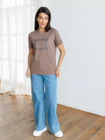 Футболка базовая хлопок с принтом больших размеров