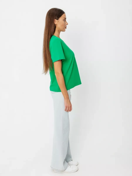 Короткая футболка приталенная одежда хлопок ФК561