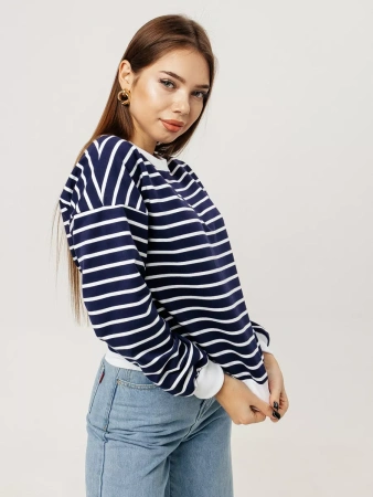 Кофта в полоску нарядная больших размеров джемпер